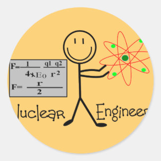 Sticker Rond Cadeaux nucléaires d'ingénieur--Personnages en