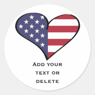 Sticker Rond Cadeaux patriotiques de coutume de coeur de