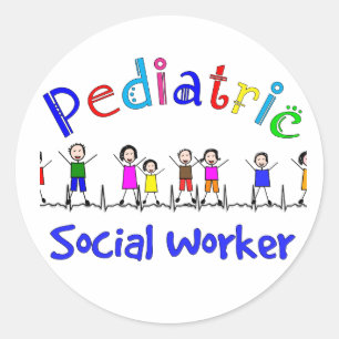 Sticker Rond Cadeaux pédiatriques d'assistant social