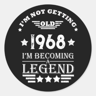 Sticker Rond Cadeaux personnalisés vintage 55e anniversaire bla