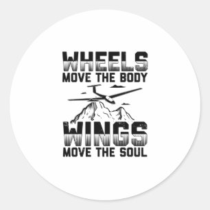 Sticker Rond Cadeaux Pilote De Planeur - Thermaux De Tuyauterie
