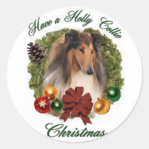 Sticker Rond Cadeaux rugueux de Noël de colley