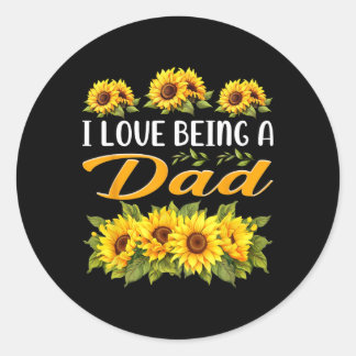 Sticker Rond Cadeaux Tournesol Pour Papa Annonce De Grossesse A