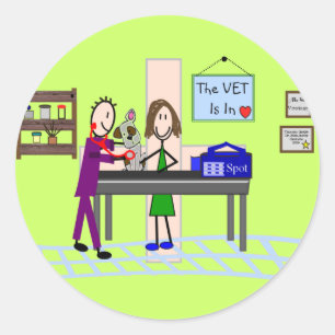 Sticker Rond Cadeaux vétérinaires "L'vétérinaire est dedans"