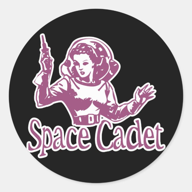Sticker Rond Cadet spatial rose (Devant)