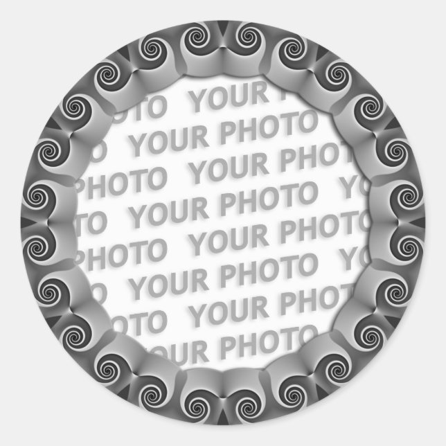 Sticker Rond Cadre Abstrait ART GEO 1 + votre photo (Devant)