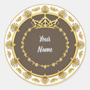 Sticker Rond Cadre circulaire doré élégant
