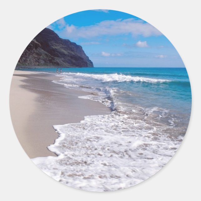 Sticker Rond Cadre de mariage sur la plage (Devant)