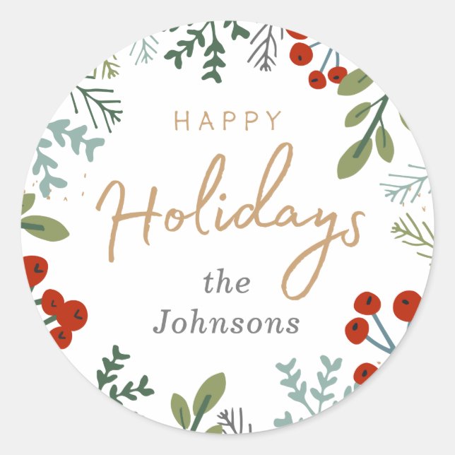 Sticker Rond Cadre Festif (Devant)