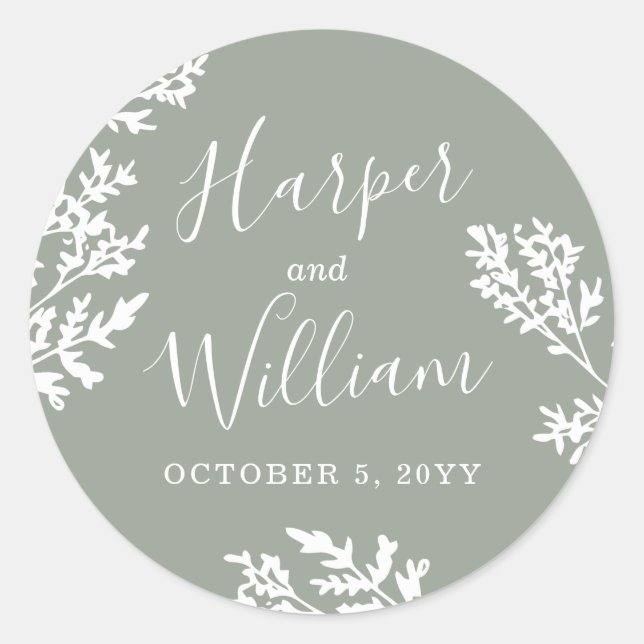Sticker Rond Cadre naturel Mariage (Devant)