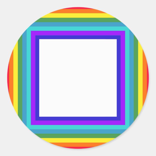 Sticker Rond Cadre photo arc-en-ciel - carré (Devant)