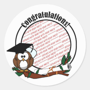 Sticker Rond Cadre photo de la Chouette