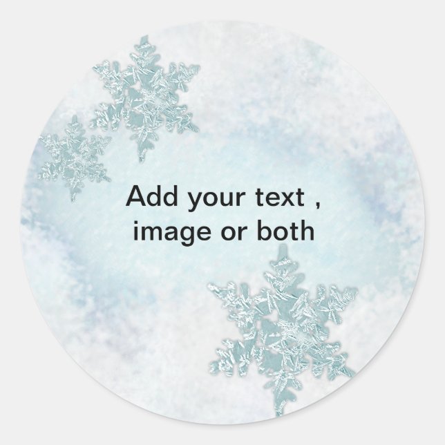 Sticker Rond Cadre photo de Noël Snowflake modèle (Devant)