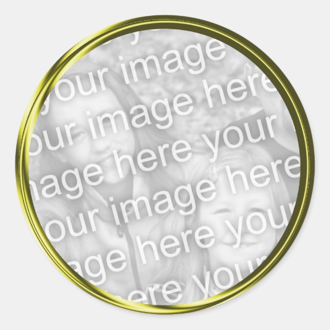 Sticker Rond cadre photo or (Devant)