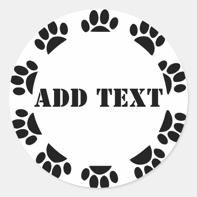 Sticker Rond Cadre Rond Amoureux de les chiens Avec Texte Perso (Devant)
