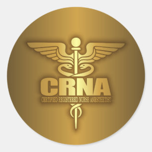 Sticker Rond Caducée d'or (CRNA)