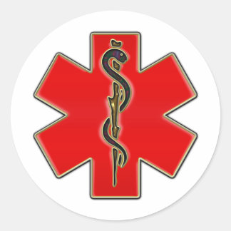 Sticker Rond Caducée Médicale