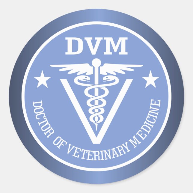 Sticker Rond Caduceus DVM 2 (Devant)