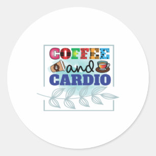 Sticker Rond Café Art Café Et Cardio