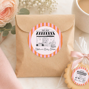Sticker Rond Café Baby Shower   Paris Café   Café Bébé