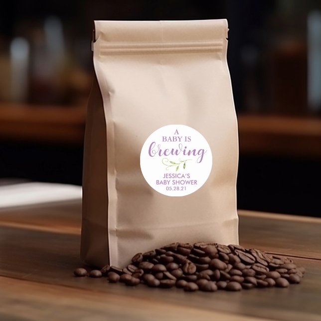 Sticker Rond Café Baby shower verdure Favoriser (Créateur téléchargé)