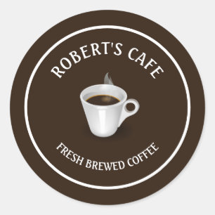 Sticker Rond Café Barista Café Personnalisé 3"