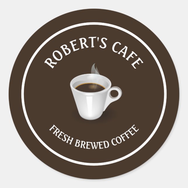 Sticker Rond Café Barista Café Personnalisé 3" (Devant)