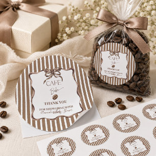 Sticker Rond Cafe Bebe Arc Coffee Baby Shower Party