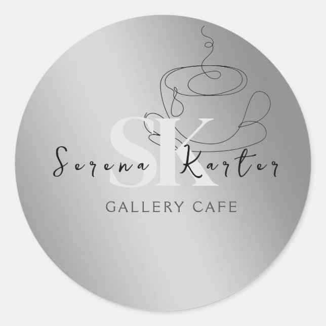 Sticker Rond Café Café Café Café Café Café Restaurant Café (Devant)
