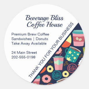 Sticker Rond Café Café Merci Business
