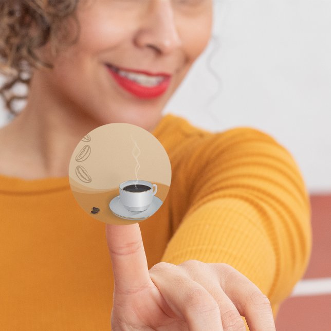 Sticker Rond Café chaud vapeur (Créateur téléchargé)