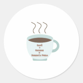 Sticker Rond Café + Chisme = Energía Pura 🌶 patrimoine hispani