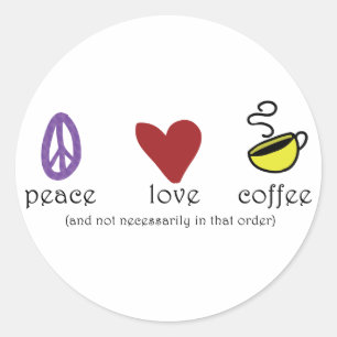 Sticker Rond Café d'amour de paix