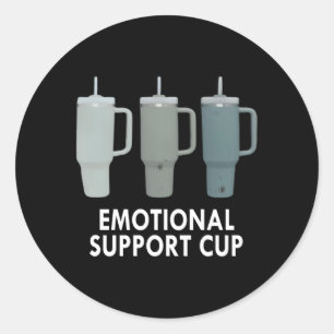 Sticker Rond Café de la coupe de support émotionnel