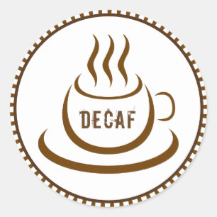 Sticker Rond Café Decaf