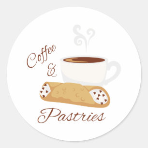 Sticker Rond Café et pâtisseries