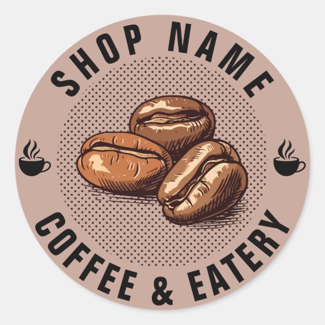Sticker Rond Café et restaurant Affaires (Devant)