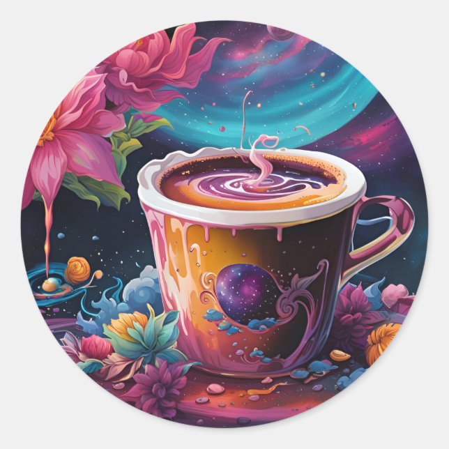 Sticker Rond Café Galaxy Garden (Devant)