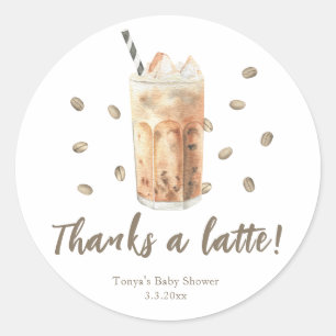 Sticker Rond Café glacé bébé cadeau Merci beaucoup