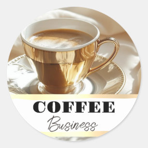 Sticker Rond Café Hot Cup Café Café Business