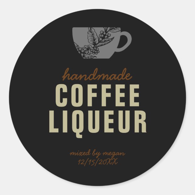 Sticker Rond Café Liqueur (Devant)