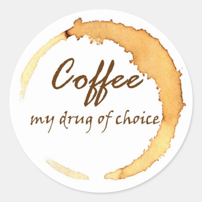 Sticker Rond Café - Mon médicament de choix (Devant)
