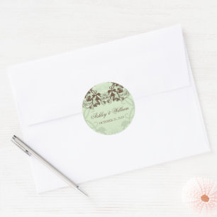Sticker Rond Café Monnaie Vintage Floral Fête de mariage