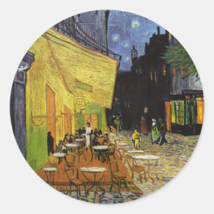 Sticker Rond Café nocturne de Van Gogh
