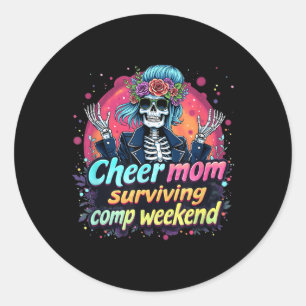 Sticker Rond Café Parent Cheerleader Cheer Mom Surviving Com