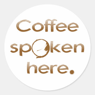 Sticker Rond Café Parlé Ici