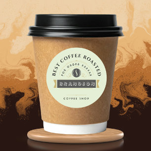 Sticker Rond Café Personnalisation de la marque