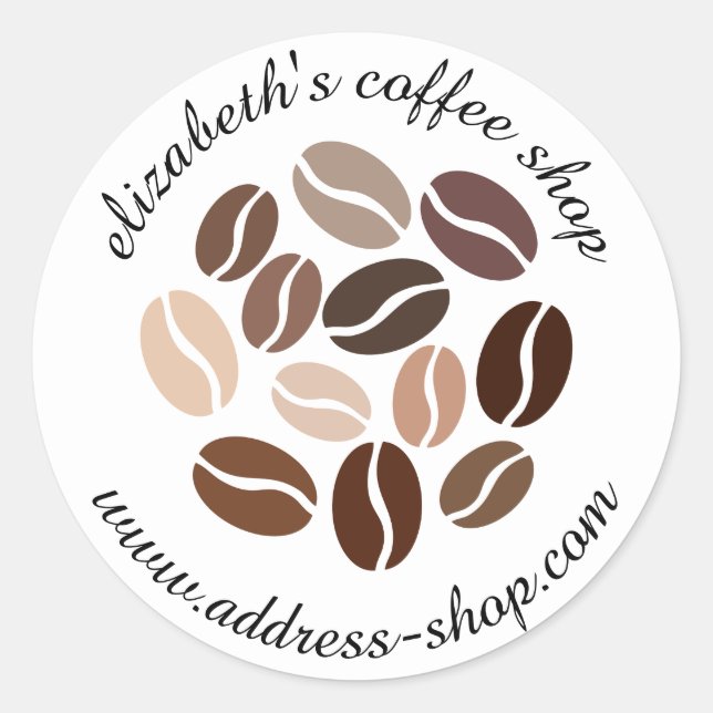 Sticker Rond Café personnalisé (Devant)