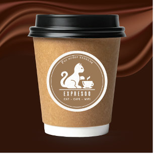 Sticker Rond Café pour chats Marque personnalisée