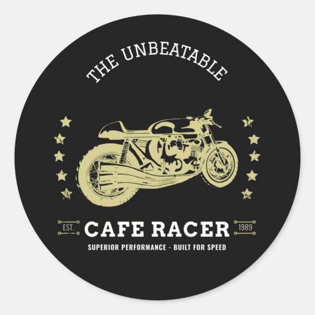 Sticker Rond Cafe Racer - Édition 1989 Modifier (Devant)
